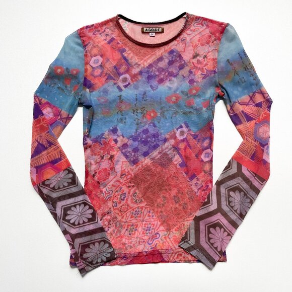 Agolde Tops - AGOLDE Vintage Mesh Top Y2K 00s Abstract Size Medium